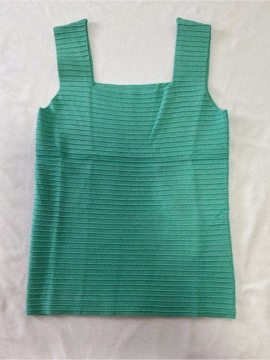 The Unbranded Brand Tops - Imily Bela Ribbed Square-Neck Tank Top in Mint Green
